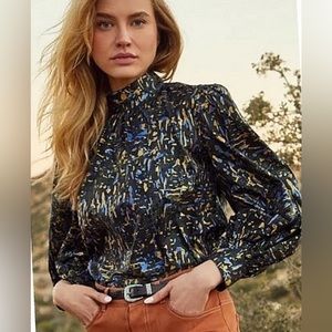 Hunter Bell Lovett Balloon Sleeve Blouse